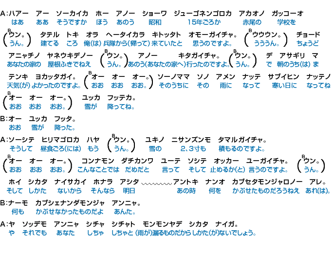 会話～合掌屋根のふきかえ～