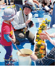 花壇づくりの指導