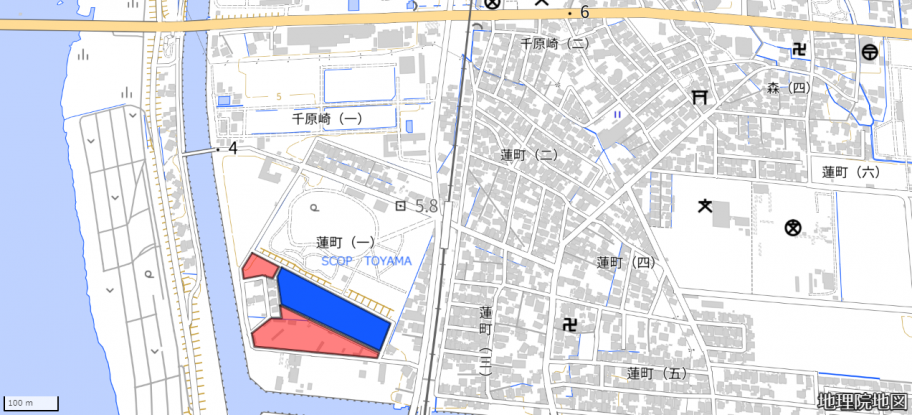 蓮町職員住宅跡地位置図