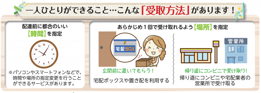 ライフスタイルに合わせた受取りを!