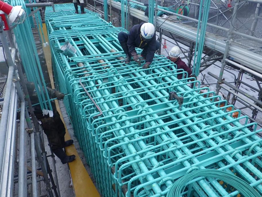 躯体3ロット目 鉄筋組立状況（2月）