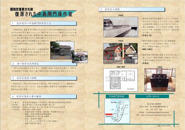 復原された中島閘門操作室