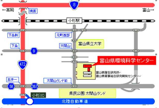 富山県環境科学センター周辺図